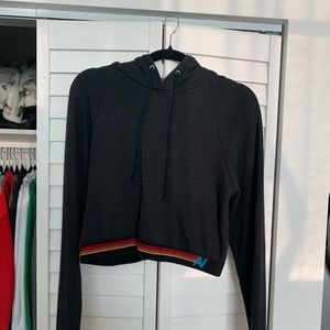 Black cropped hoodie